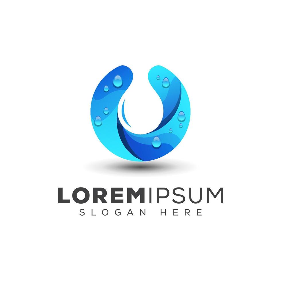 modern zoetwaterdruppel gradiënt logo-ontwerp vector