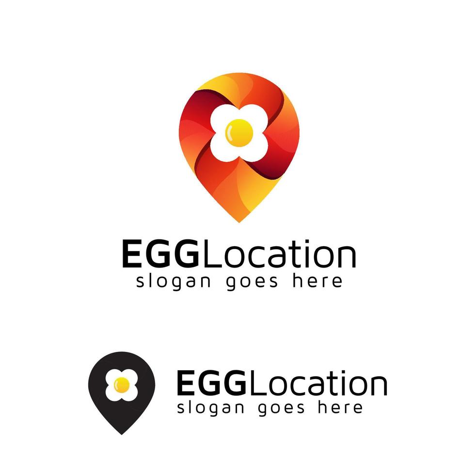 ei locatie pin logo ontwerp, zakelijk voedsel ei logo vector