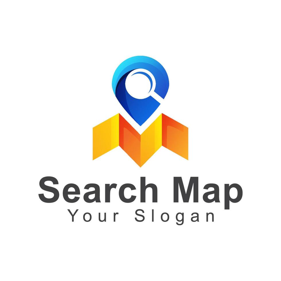 zoek kaart locatie sociaal bedrijf logo vector ontwerpsjabloon