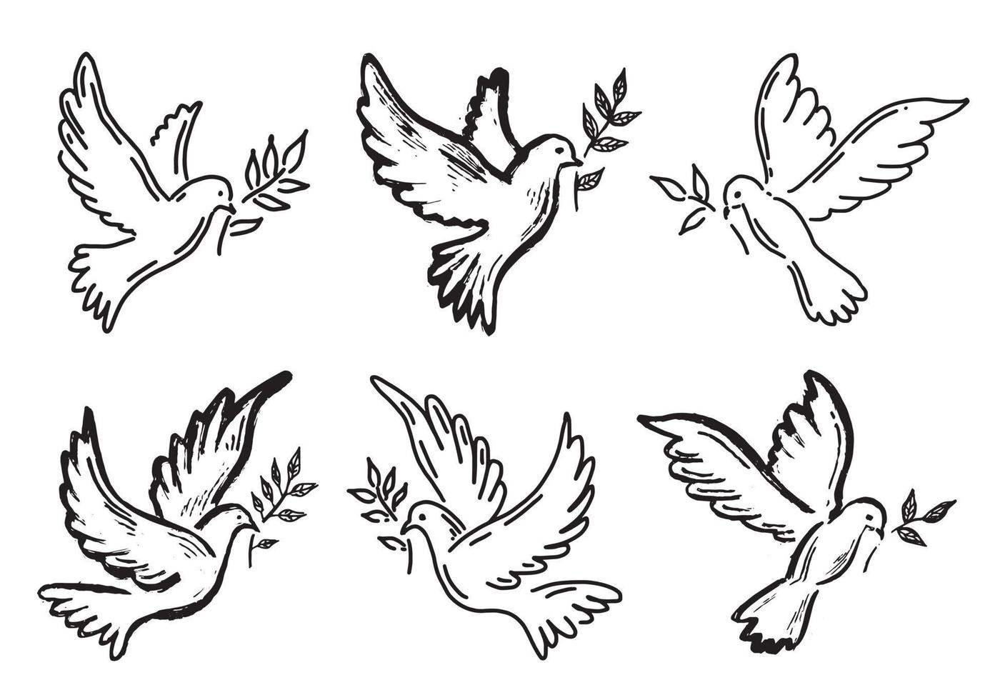 vredesduif hand getekende illustratie. vector