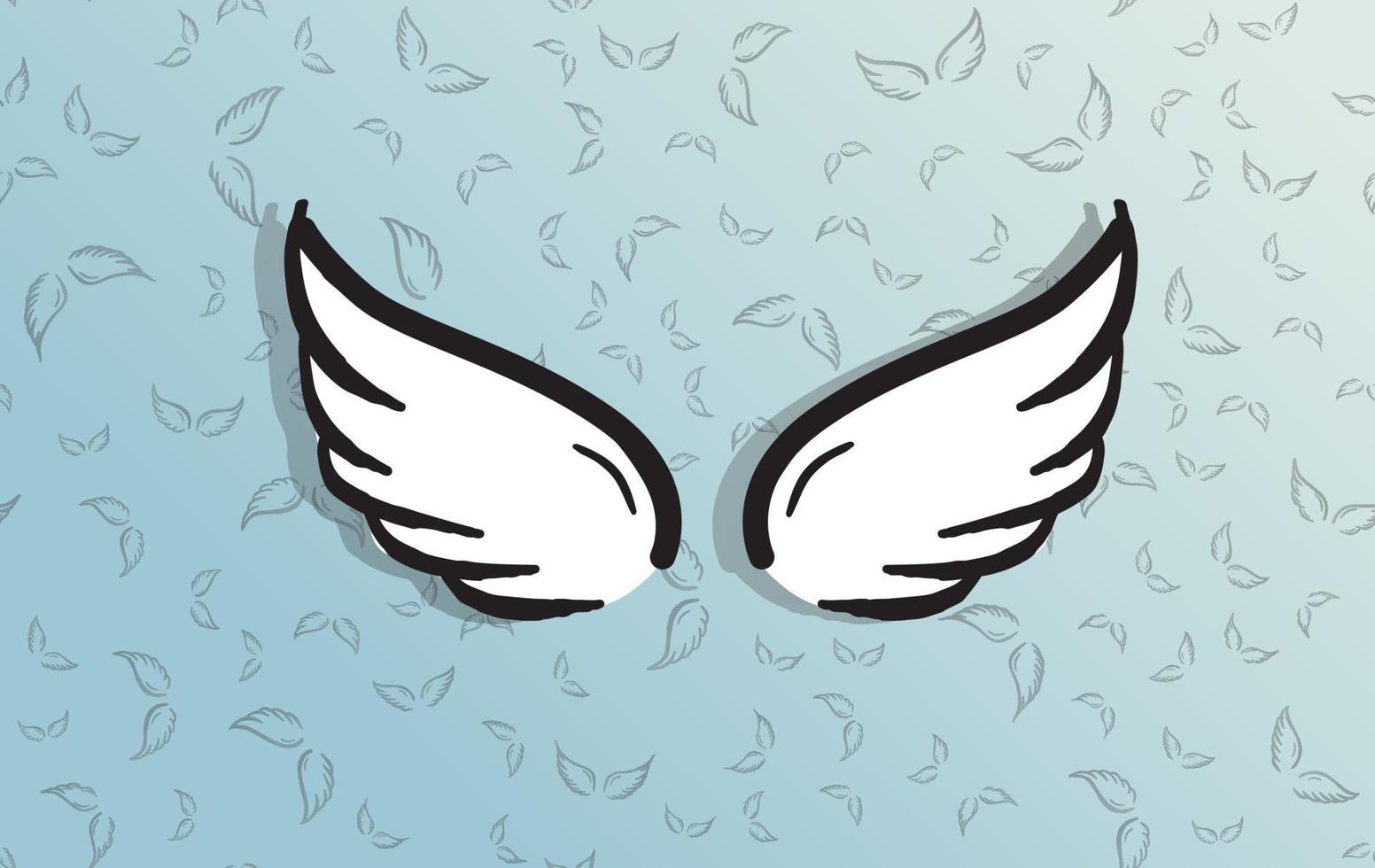 engel vleugels vector hand getekende illustratie