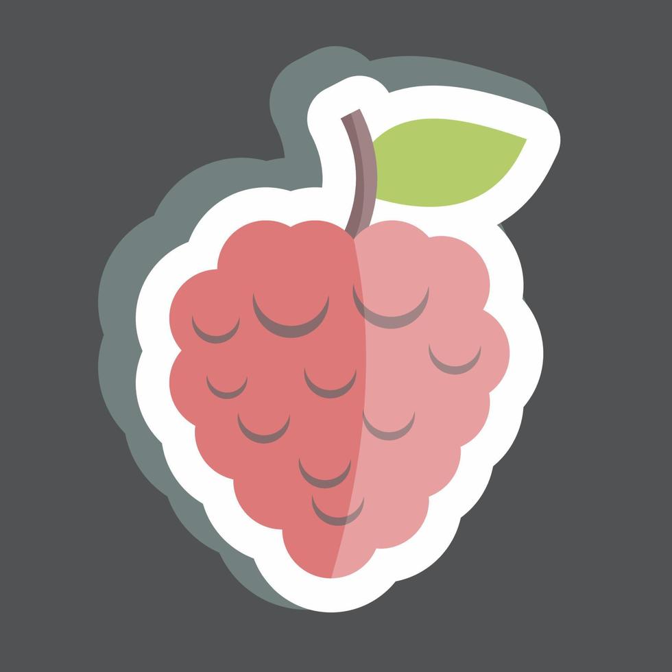 sticker framboos. geschikt voor fruit en groenten symbool. eenvoudig ontwerp bewerkbaar. ontwerp sjabloon vector. eenvoudige symboolillustratie vector