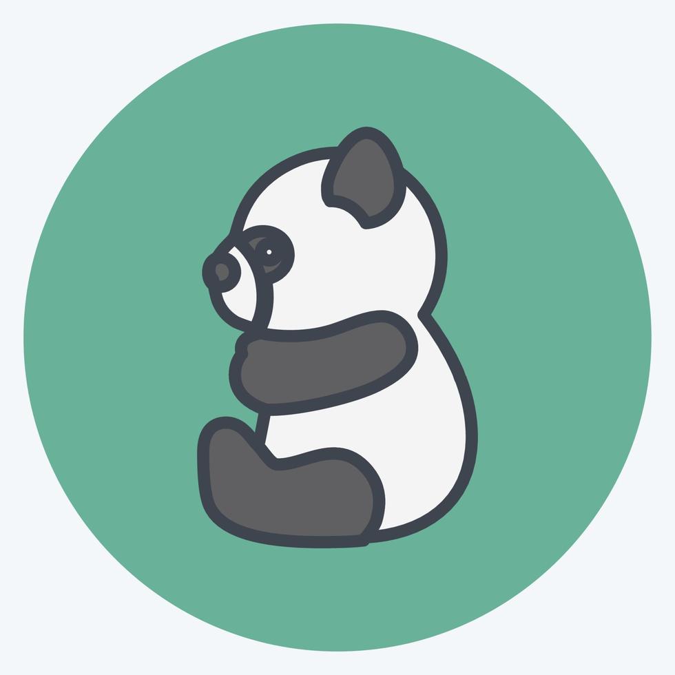 pictogram panda. geschikt voor dier symbool. kleur partner stijl. eenvoudig ontwerp bewerkbaar. ontwerp sjabloon vector. eenvoudige symboolillustratie vector