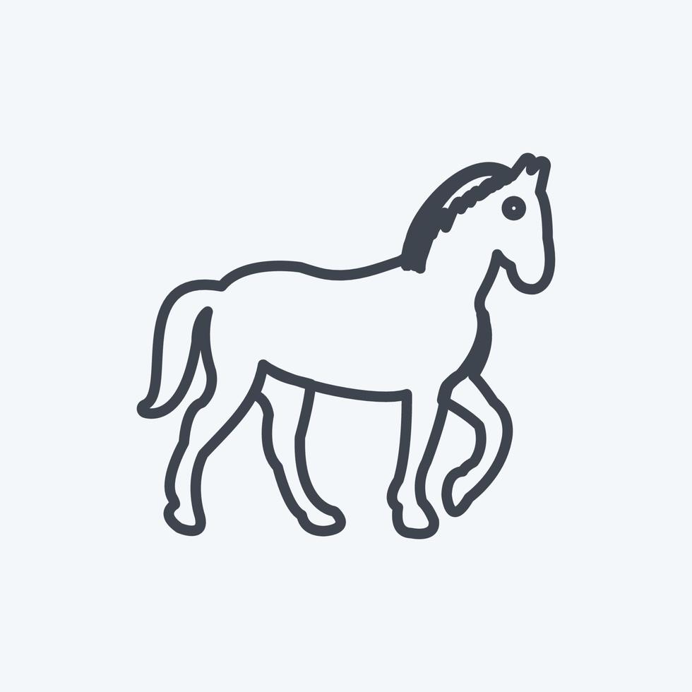 icoon paard. geschikt voor dier symbool. lijn stijl. eenvoudig ontwerp bewerkbaar. ontwerp sjabloon vector. eenvoudige symboolillustratie vector