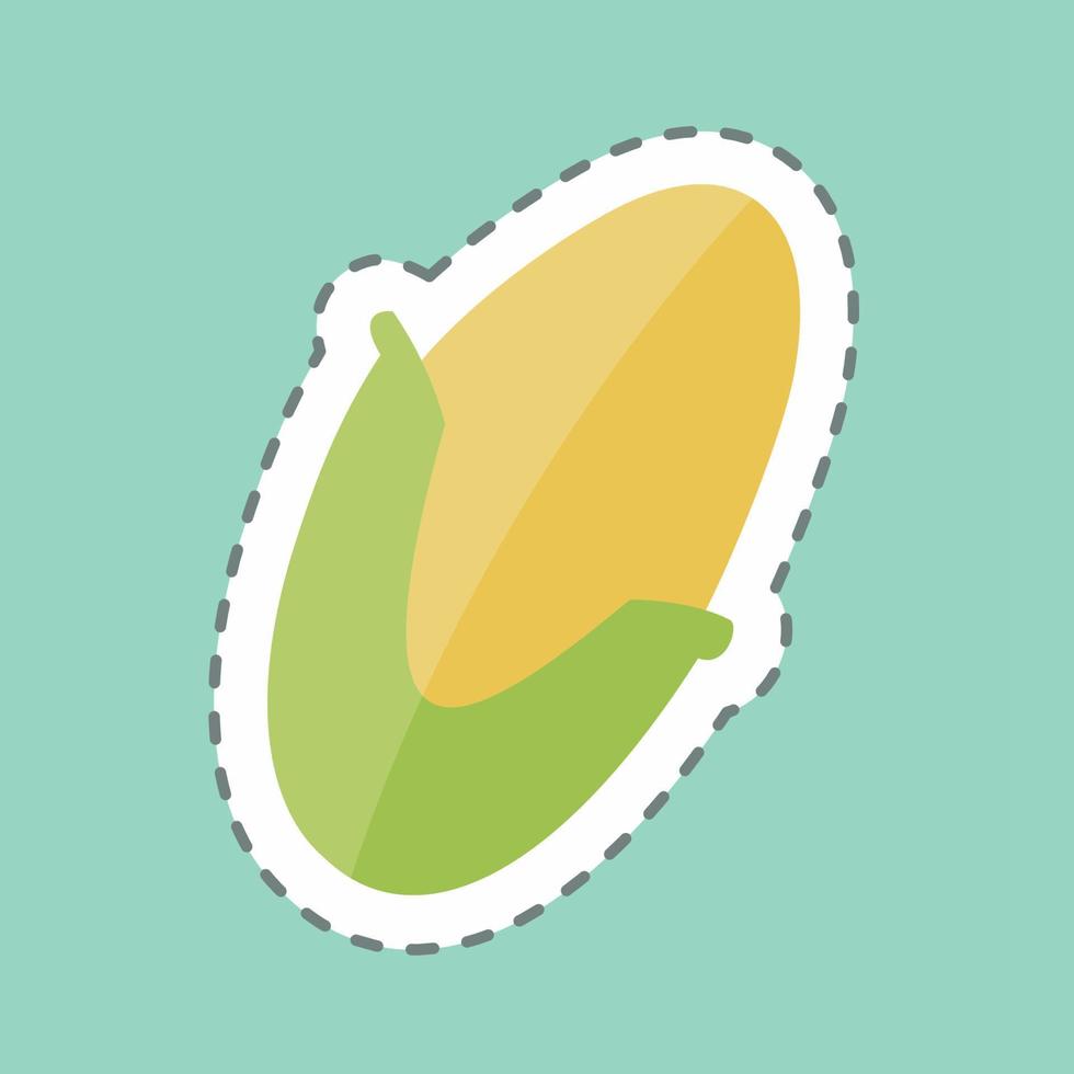 sticker lijn gesneden maïs. geschikt voor fruit en groenten symbool. eenvoudig ontwerp bewerkbaar. ontwerp sjabloon vector. eenvoudige symboolillustratie vector