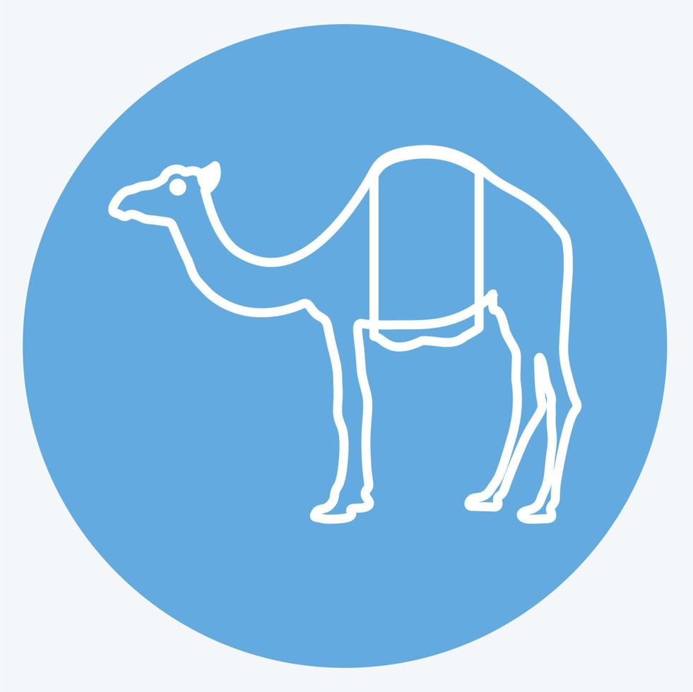 pictogram kameel. geschikt voor dier symbool. blauwe ogen stijl. eenvoudig ontwerp bewerkbaar. ontwerp sjabloon vector. eenvoudige symboolillustratie vector