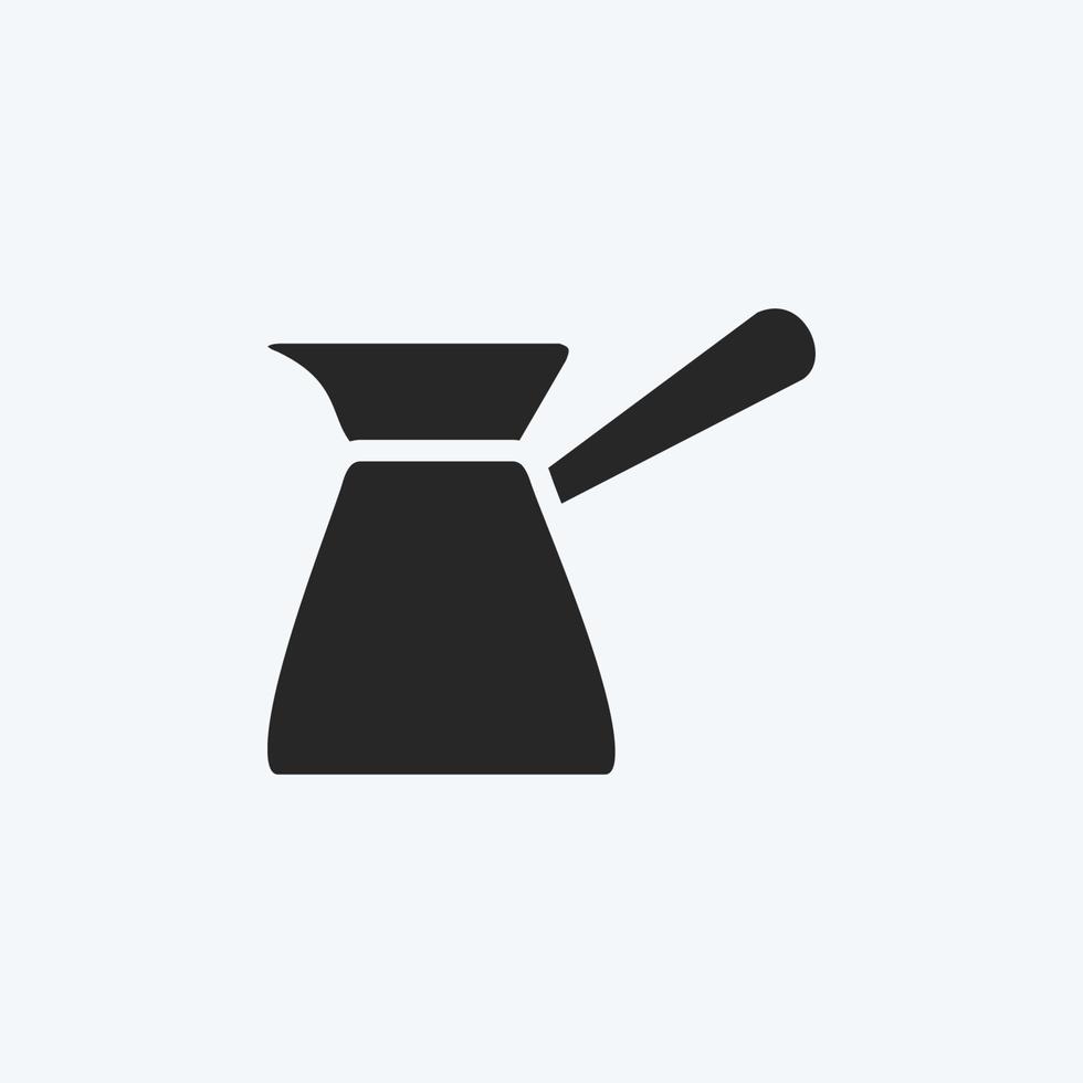 pictogram Turkse koffiepot. geschikt voor dranksymbool. glyph-stijl. eenvoudig ontwerp bewerkbaar. ontwerp sjabloon vector. eenvoudige symboolillustratie vector