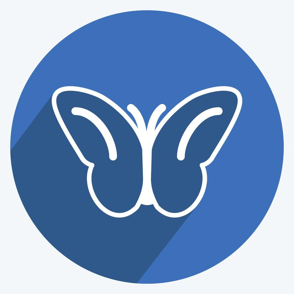 pictogram vlinder vliegen. geschikt voor lentesymbool. lange schaduwstijl. eenvoudig ontwerp bewerkbaar. ontwerp sjabloon vector. eenvoudige symboolillustratie vector