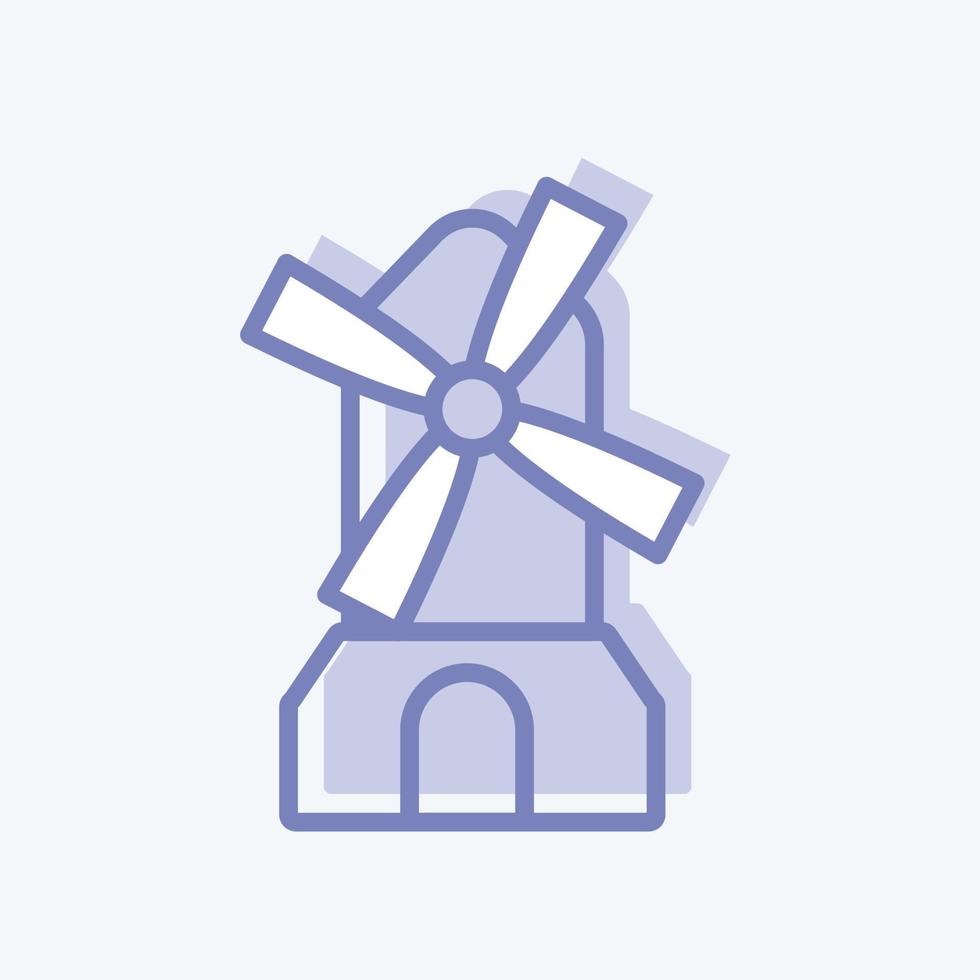 pictogram windmolen. geschikt voor tuinsymbool. tweekleurige stijl. eenvoudig ontwerp bewerkbaar. ontwerp sjabloon vector. eenvoudige symboolillustratie vector