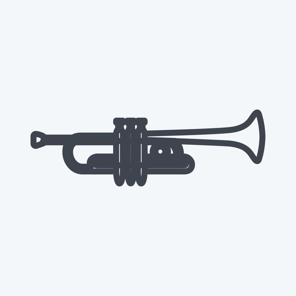 icoon trompet. geschikt voor muzieksymbool. lijn stijl. eenvoudig ontwerp bewerkbaar. ontwerp sjabloon vector. eenvoudige symboolillustratie vector