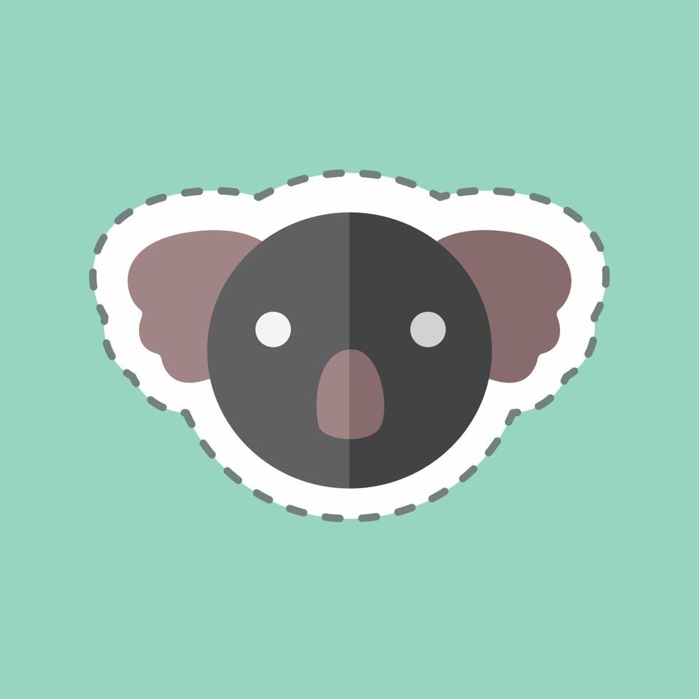 sticker lijn gesneden koala. geschikt voor dier symbool. eenvoudig ontwerp bewerkbaar. ontwerp sjabloon vector. eenvoudige symboolillustratie vector