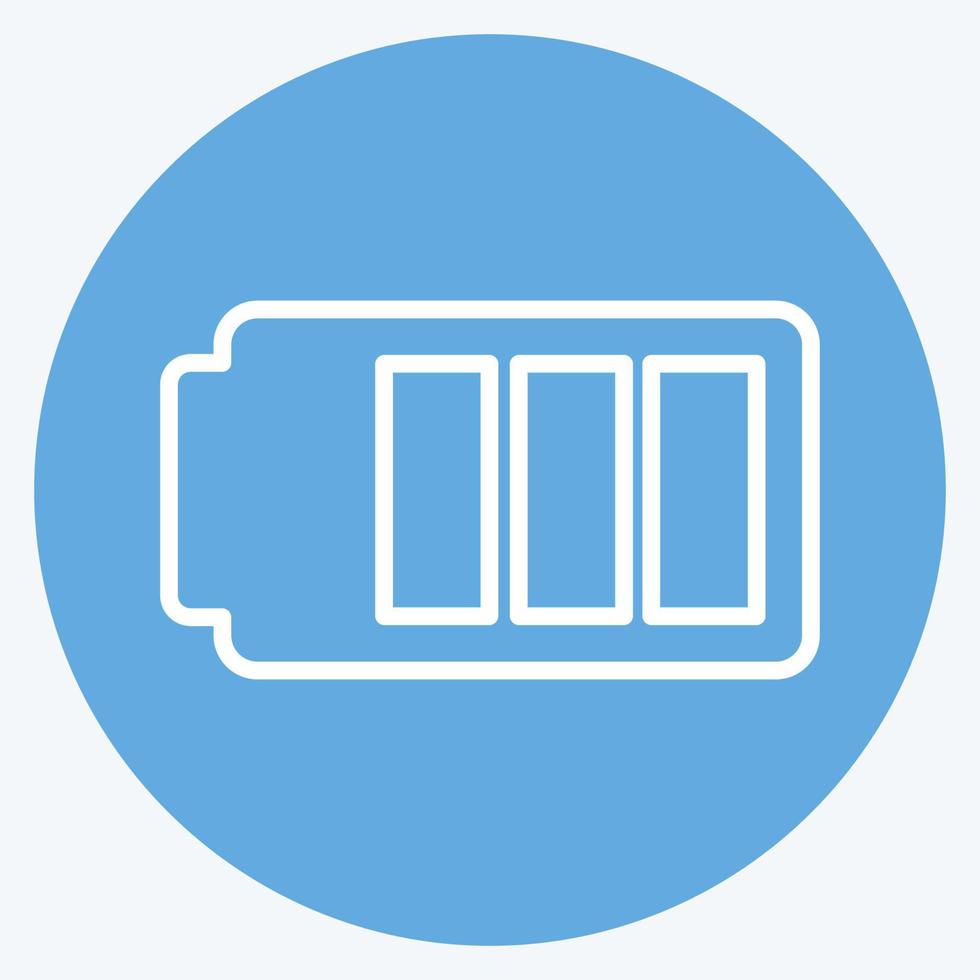 pictogram batterij 1. geschikt voor mobiele apps symbool. blauwe ogen stijl. eenvoudig ontwerp bewerkbaar. ontwerp sjabloon vector. eenvoudige symboolillustratie vector