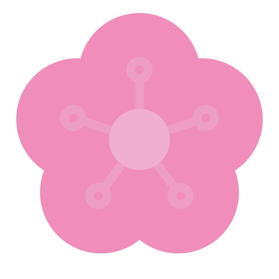 Sakura bloem pictogram egale kleur vectorillustratie vector