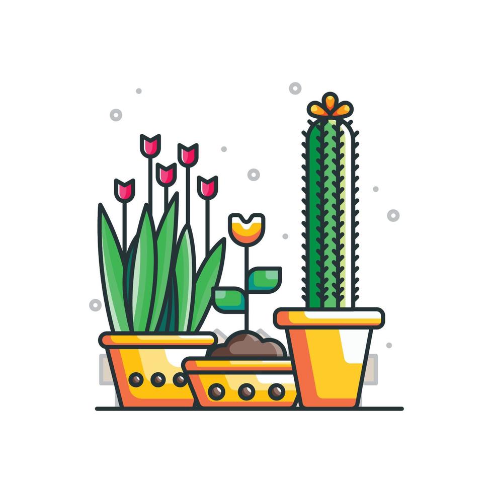 plant collecties cartoon illustraties vector