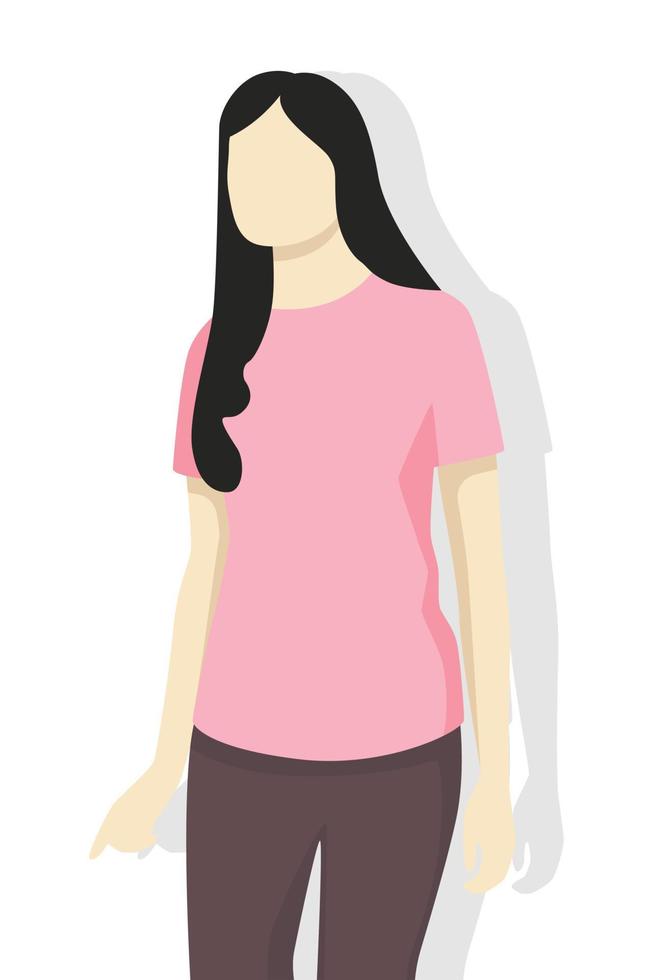 vrouw in moderne stijl vectorillustratie, eenvoudige platte schaduw geïsoleerd op een witte achtergrond. vector
