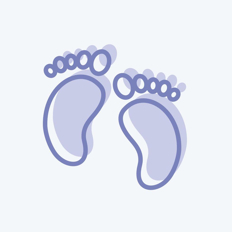 pictogram baby voeten. geschikt voor babysymbool. tweekleurige stijl. eenvoudig ontwerp bewerkbaar. ontwerp sjabloon vector. eenvoudige symboolillustratie vector