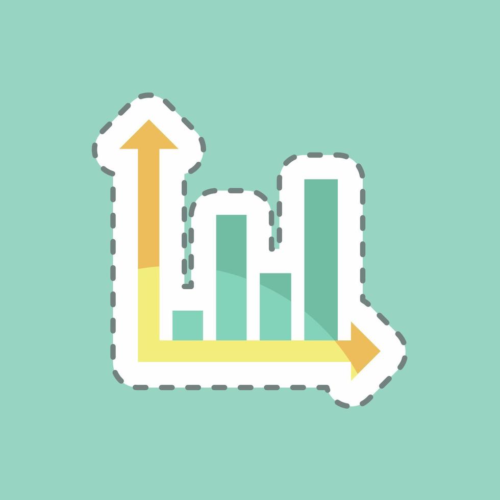 sticker lijn gesneden statistische analyse. geschikt voor data analytics symbool. eenvoudig ontwerp bewerkbaar. ontwerp sjabloon vector. eenvoudige symboolillustratie vector