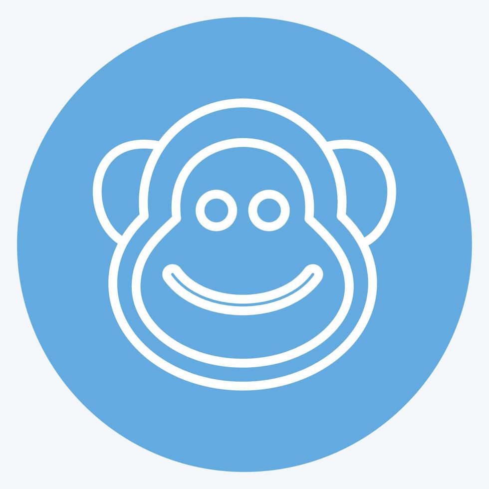 icoon aap. geschikt voor dier symbool. blauwe ogen stijl. eenvoudig ontwerp bewerkbaar. ontwerp sjabloon vector. eenvoudige symboolillustratie vector