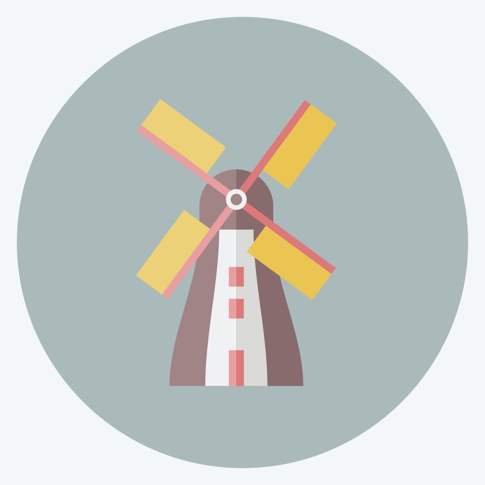 pictogram windmolen. geschikt voor wildwest-symbool. vlakke stijl. eenvoudig ontwerp bewerkbaar. ontwerp sjabloon vector. eenvoudige symboolillustratie vector