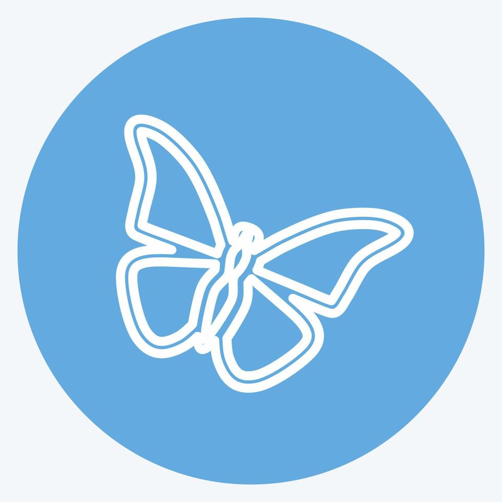 pictogram vlinder 3. geschikt voor dier symbool. blauwe ogen stijl. eenvoudig ontwerp bewerkbaar. ontwerp sjabloon vector. eenvoudige symboolillustratie vector