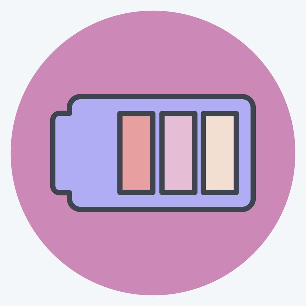 pictogram batterij 1. geschikt voor mobiele apps symbool. kleur partner stijl. eenvoudig ontwerp bewerkbaar. ontwerp sjabloon vector. eenvoudige symboolillustratie vector