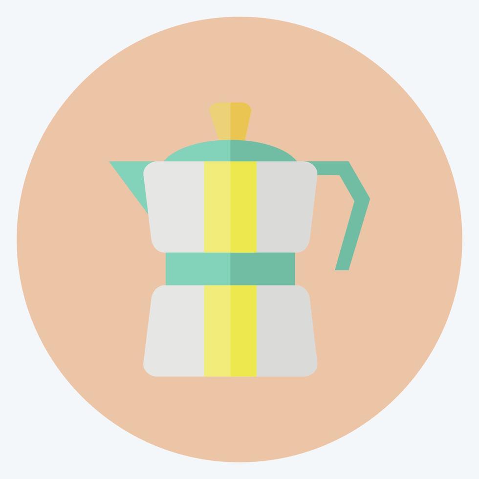 icoon mokka-pot. geschikt voor dranksymbool. vlakke stijl. eenvoudig ontwerp bewerkbaar. ontwerp sjabloon vector. eenvoudige symboolillustratie vector