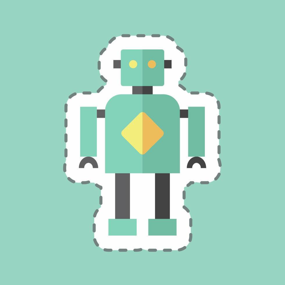 stickerlijn gesneden robotica. geschikt voor data analytics symbool. eenvoudig ontwerp bewerkbaar. ontwerp sjabloon vector. eenvoudige symboolillustratie vector