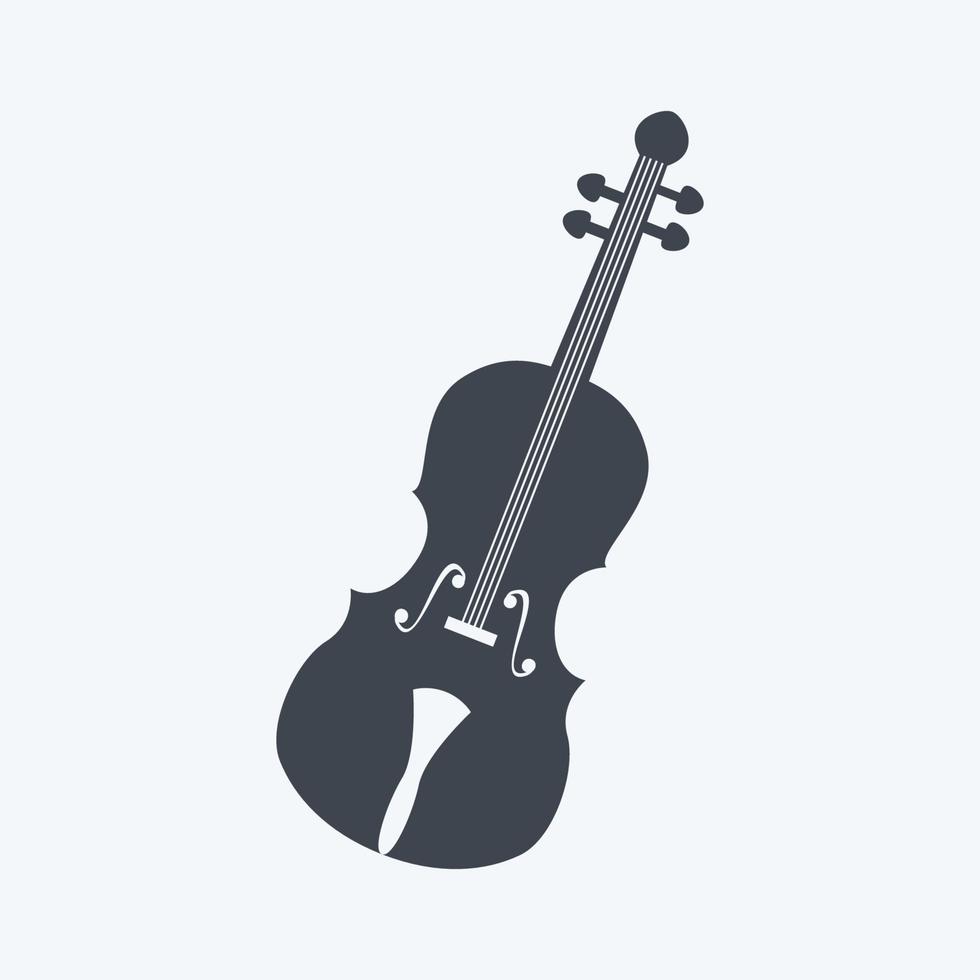 icoon cello. geschikt voor muzieksymbool. glyph-stijl. eenvoudig ontwerp bewerkbaar. ontwerp sjabloon vector. eenvoudige symboolillustratie vector