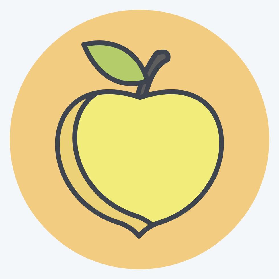 icoon perzik. geschikt voor fruit en groenten symbool. kleur partner stijl. eenvoudig ontwerp bewerkbaar. ontwerp sjabloon vector. eenvoudige symboolillustratie vector