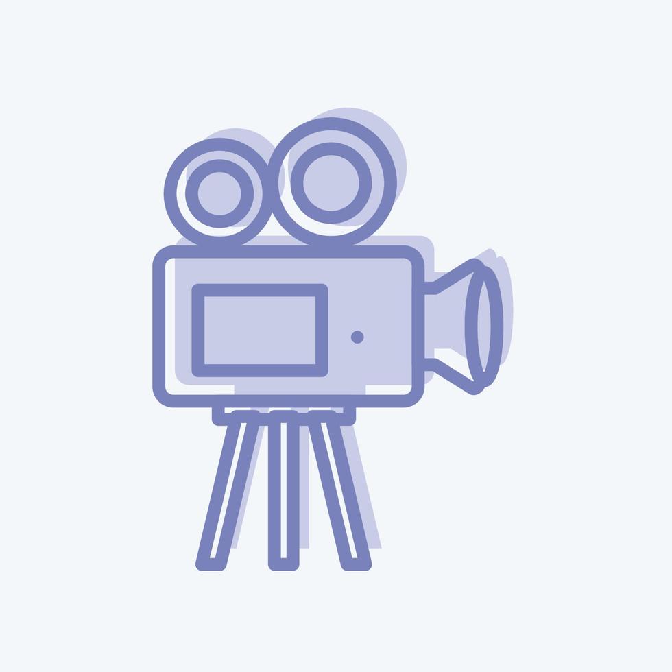 pictogram videocamera. geschikt voor huwelijkssymbool. tweekleurige stijl. eenvoudig ontwerp bewerkbaar. ontwerp sjabloon vector. eenvoudige symboolillustratie vector