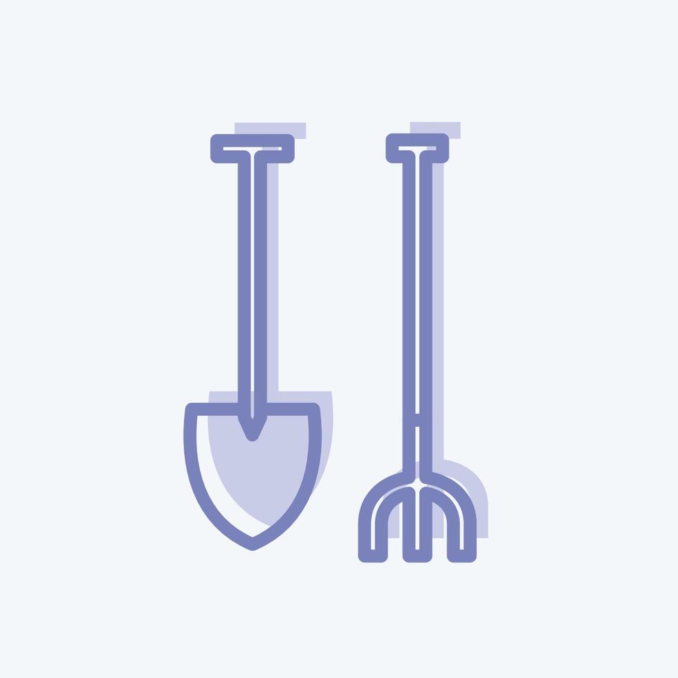 pictogram tuingereedschap. geschikt voor tuinsymbool. tweekleurige stijl. eenvoudig ontwerp bewerkbaar. ontwerp sjabloon vector. eenvoudige symboolillustratie vector