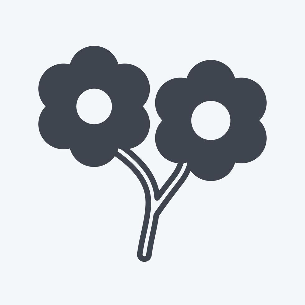 pictogram kleine bloemen. geschikt voor tuinsymbool. glyph-stijl. eenvoudig ontwerp bewerkbaar. ontwerp sjabloon vector. eenvoudige symboolillustratie vector