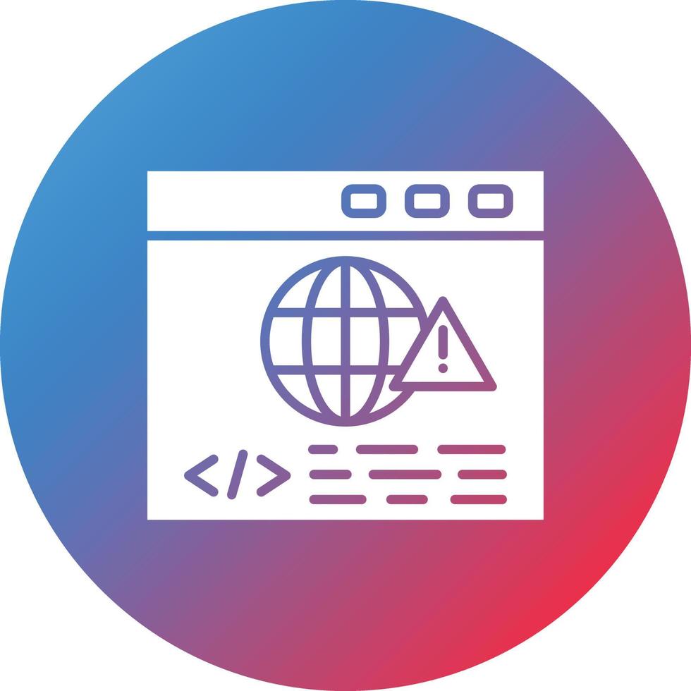 website waarschuwing glyph cirkel verloop achtergrond icoon vector