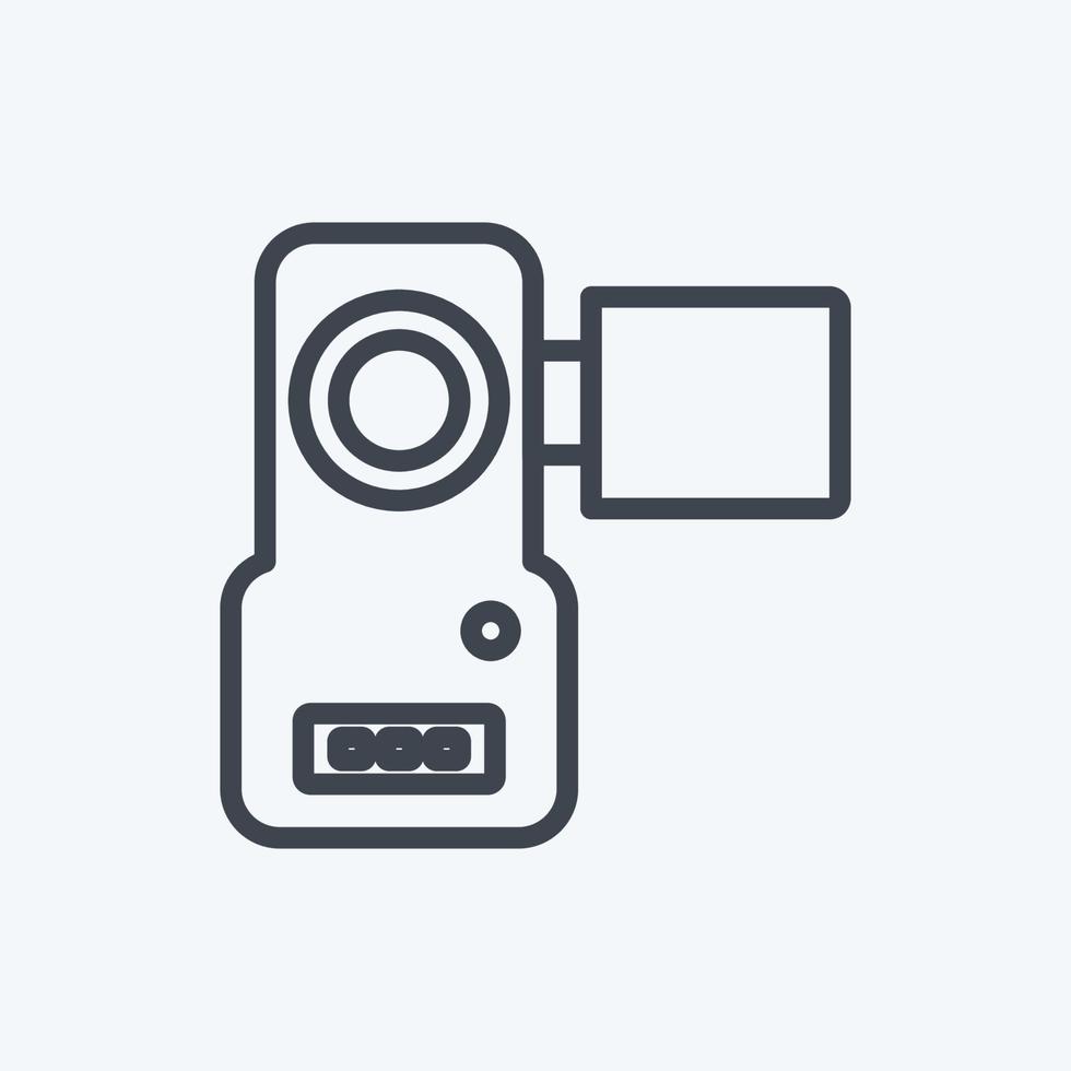 pictogram videocamera. geschikt voor onderwijs symbool. lijn stijl. eenvoudig ontwerp bewerkbaar. ontwerp sjabloon vector. eenvoudige symboolillustratie vector