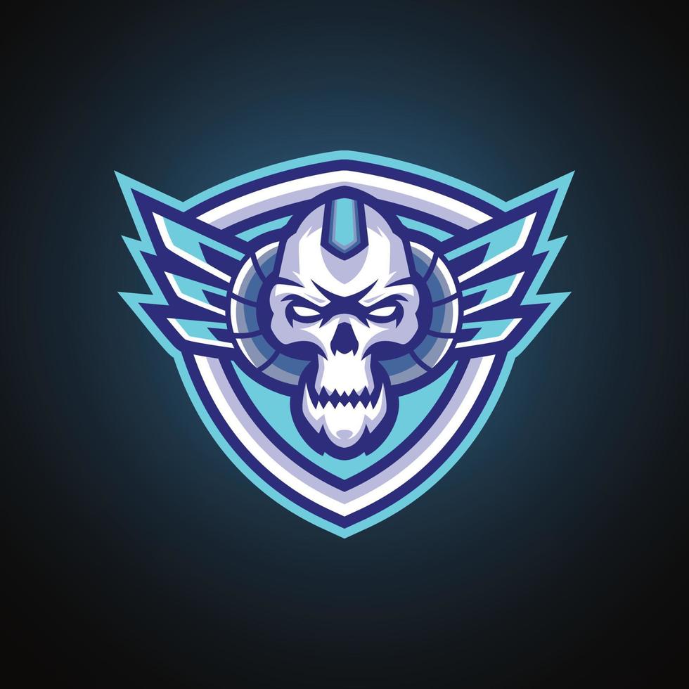 schedel cyborg esports logo-sjablonen vector