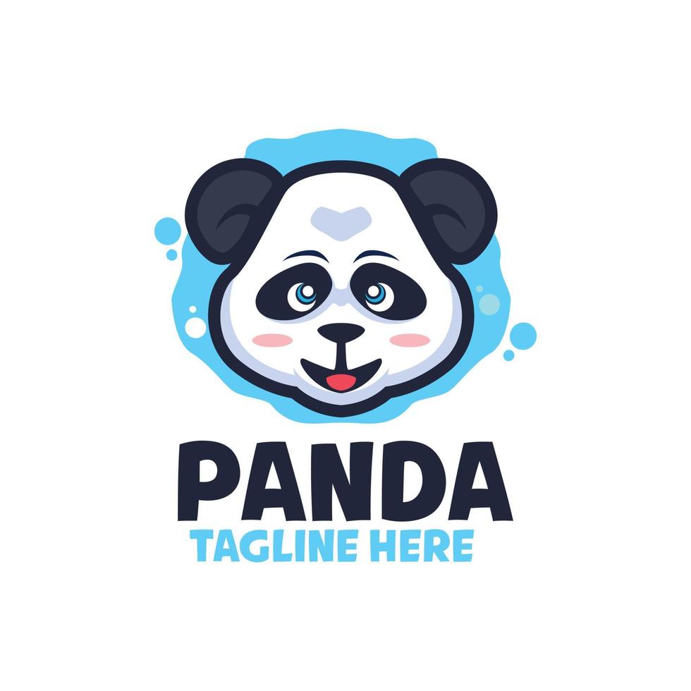 gelukkige panda cartoon logo sjablonen vector