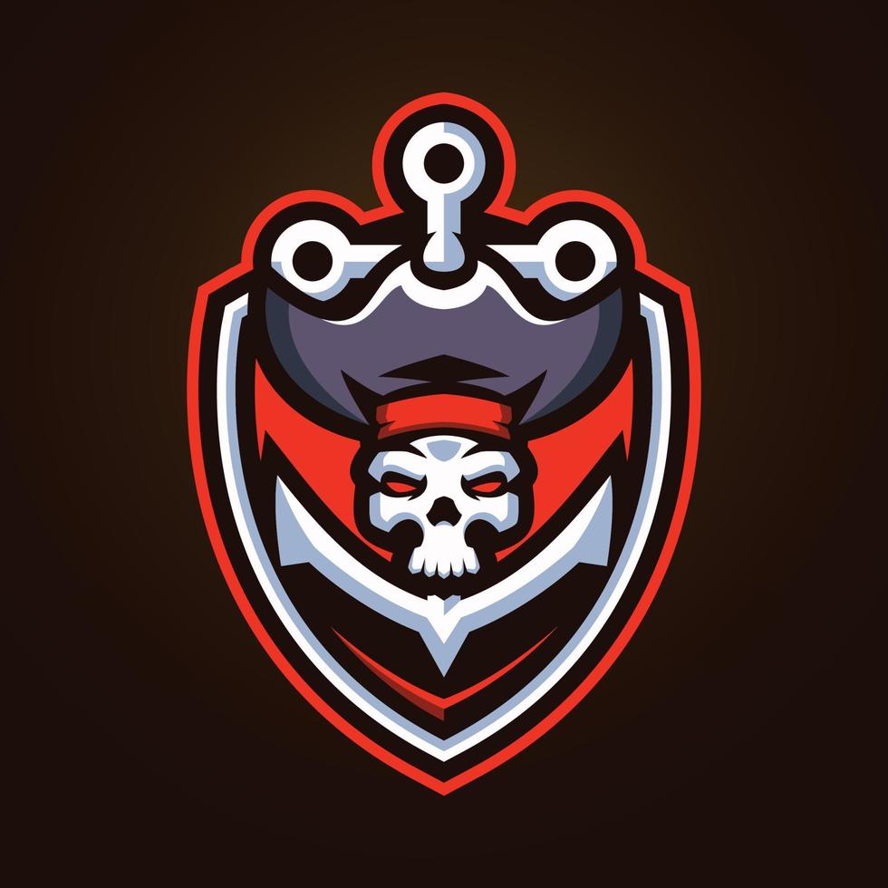 schedel piraten esports logo sjablonen vector