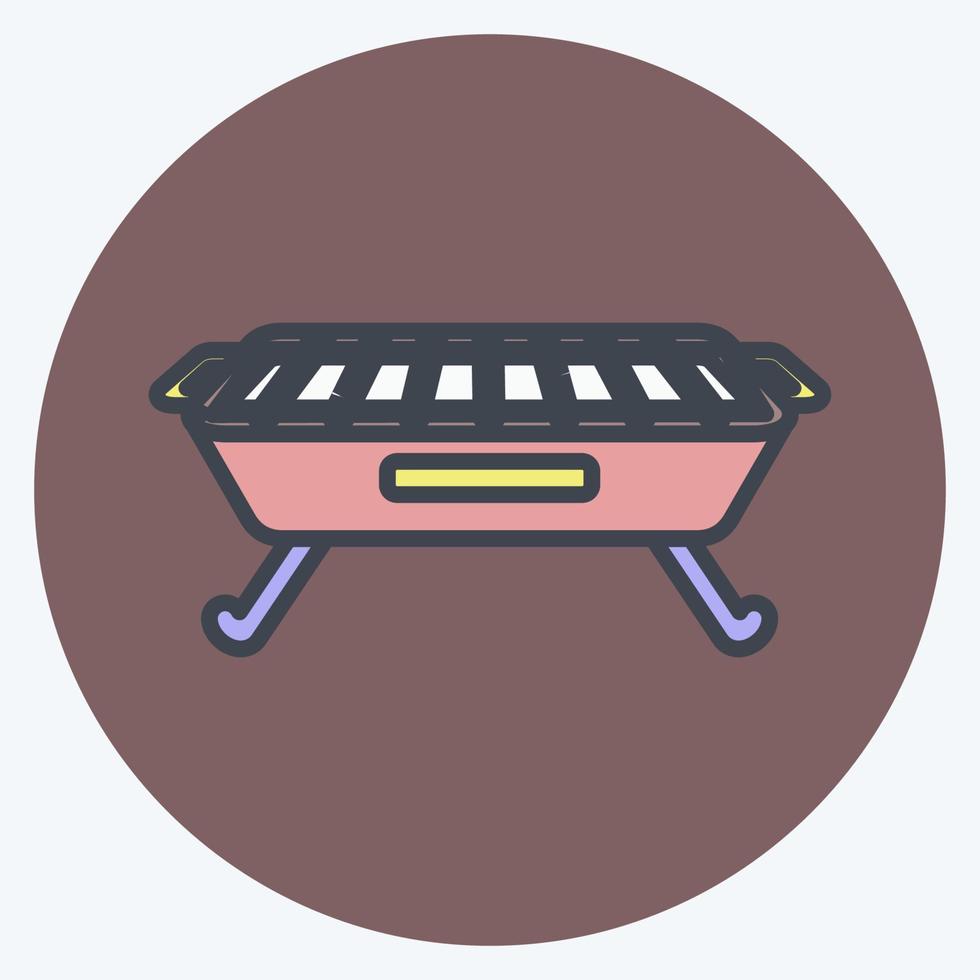 pictogram barbecue. geschikt voor thuissymbool. kleur partner stijl. eenvoudig ontwerp bewerkbaar. ontwerp sjabloon vector. eenvoudige symboolillustratie vector