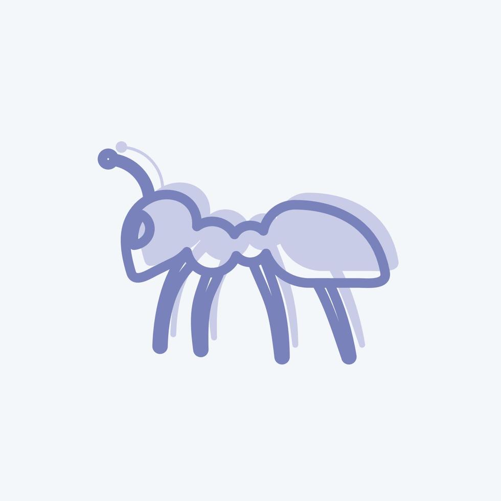 icon ant 2. geschikt voor dier symbool. tweekleurige stijl. eenvoudig ontwerp bewerkbaar. ontwerp sjabloon vector. eenvoudige symboolillustratie vector