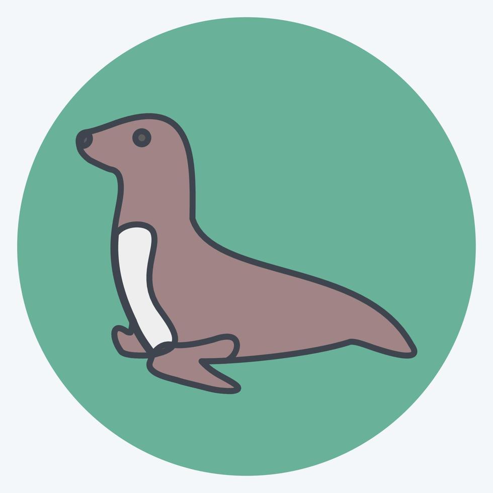 pictogram zeehond. geschikt voor dier symbool. kleur partner stijl. eenvoudig ontwerp bewerkbaar. ontwerp sjabloon vector. eenvoudige symboolillustratie vector