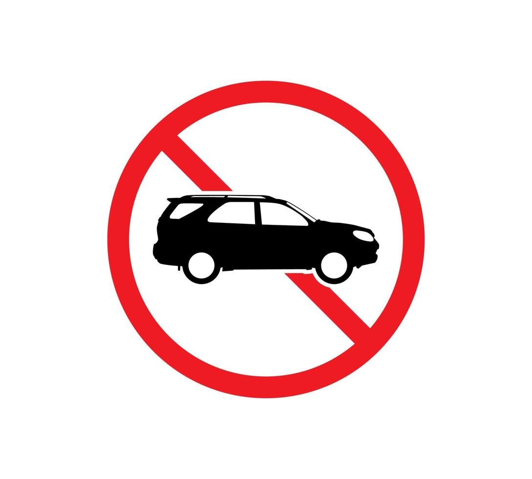 cirkel verboden teken voor geen auto. geen parkeerbord. vector illustratie