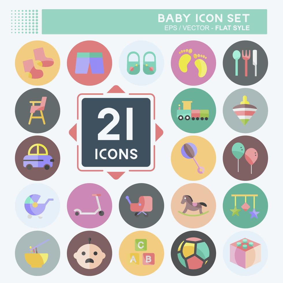 baby pictogramserie. geschikt voor onderwijs symbool. vlakke stijl. eenvoudig ontwerp bewerkbaar. ontwerp sjabloon vector. eenvoudige symboolillustratie vector