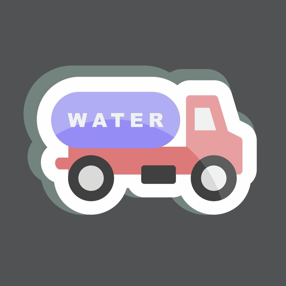 sticker water vrachtwagen. geschikt voor gemeenschapssymbool. eenvoudig ontwerp bewerkbaar. ontwerp sjabloon vector. eenvoudige symboolillustratie vector