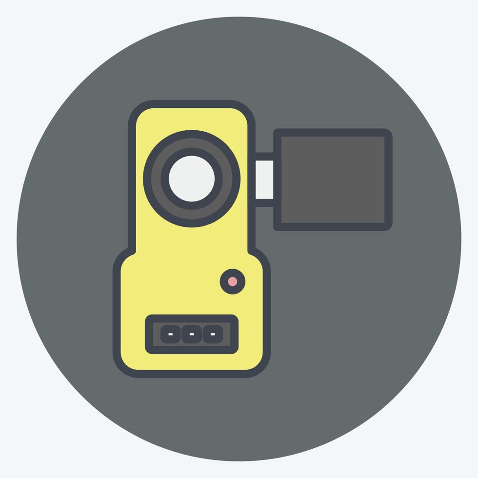 pictogram videocamera. geschikt voor onderwijs symbool. kleur partner stijl. eenvoudig ontwerp bewerkbaar. ontwerp sjabloon vector. eenvoudige symboolillustratie vector