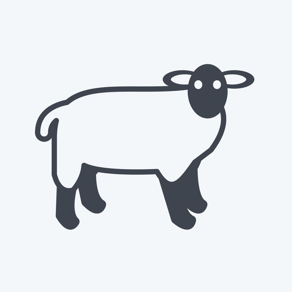 pictogram landbouwhuisdieren. geschikt voor tuinsymbool. glyph-stijl. eenvoudig ontwerp bewerkbaar. ontwerp sjabloon vector. eenvoudige symboolillustratie vector