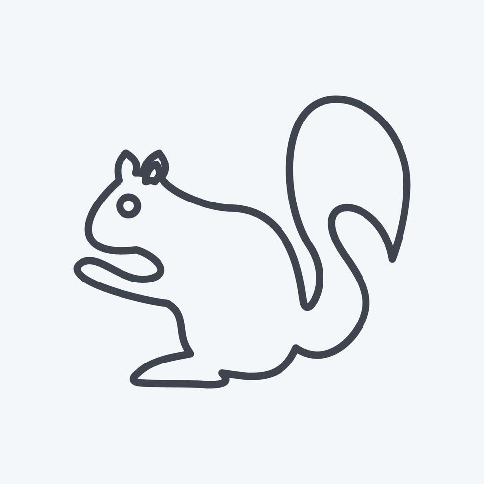 pictogram eekhoorn. geschikt voor dier symbool. lijn stijl. eenvoudig ontwerp bewerkbaar. ontwerp sjabloon vector. eenvoudige symboolillustratie vector