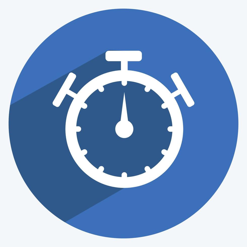 pictogram stopwatch. geschikt voor webinterface-symbool. lange schaduwstijl. eenvoudig ontwerp bewerkbaar. ontwerp sjabloon vector. eenvoudige symboolillustratie vector