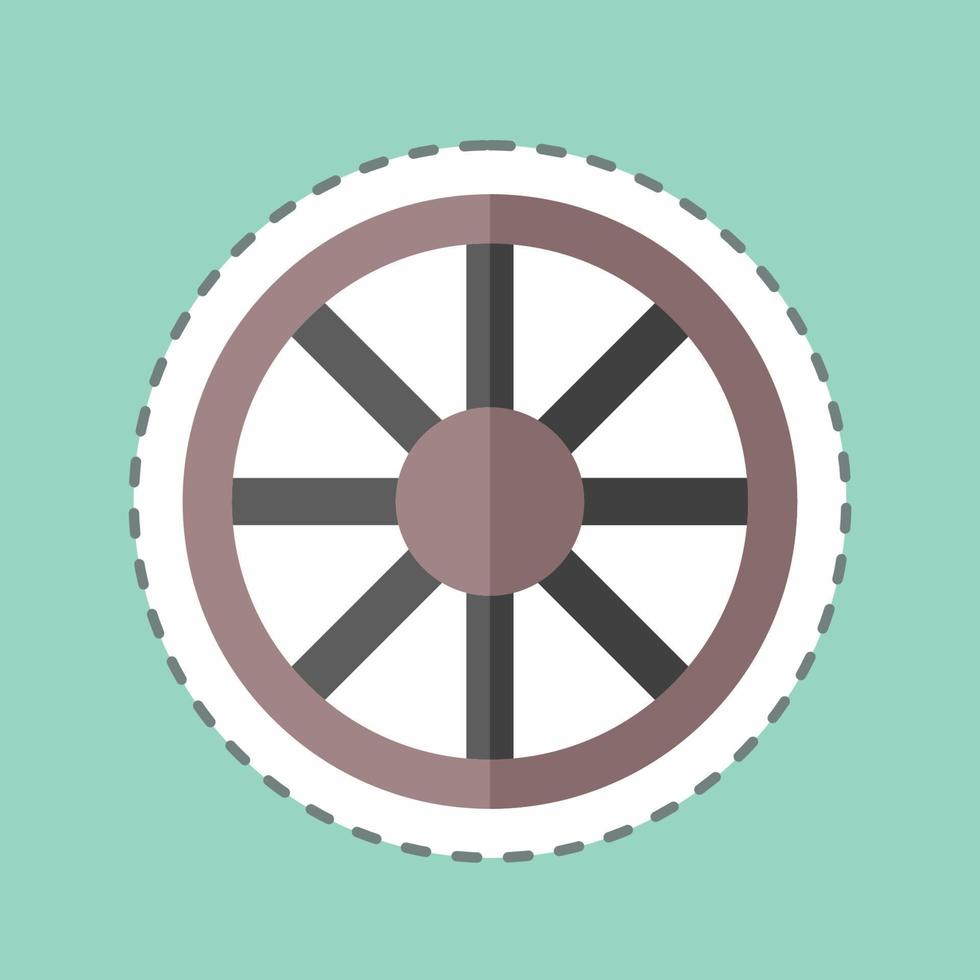 sticker lijn gesneden wiel. geschikt voor tuinsymbool. eenvoudig ontwerp bewerkbaar. ontwerp sjabloon vector. eenvoudige symboolillustratie vector