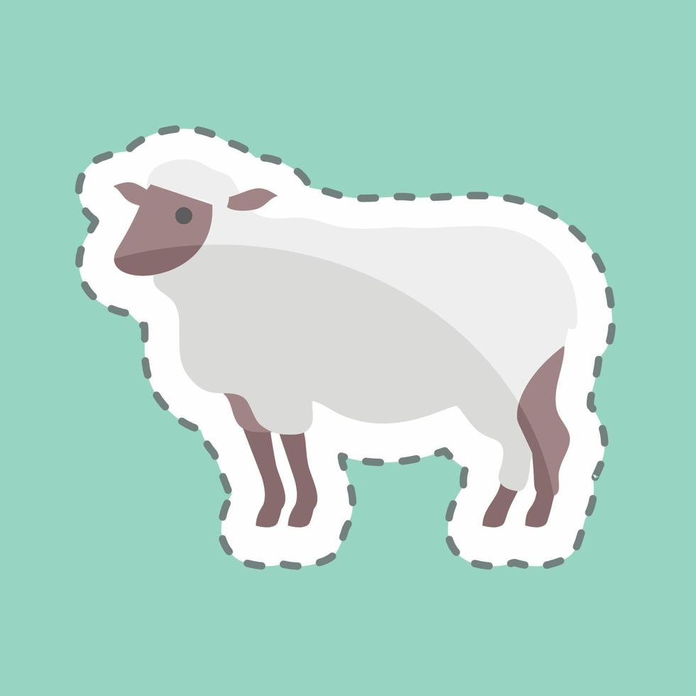 sticker lijn gesneden schapen. geschikt voor dier symbool. eenvoudig ontwerp bewerkbaar. ontwerp sjabloon vector. eenvoudige symboolillustratie vector