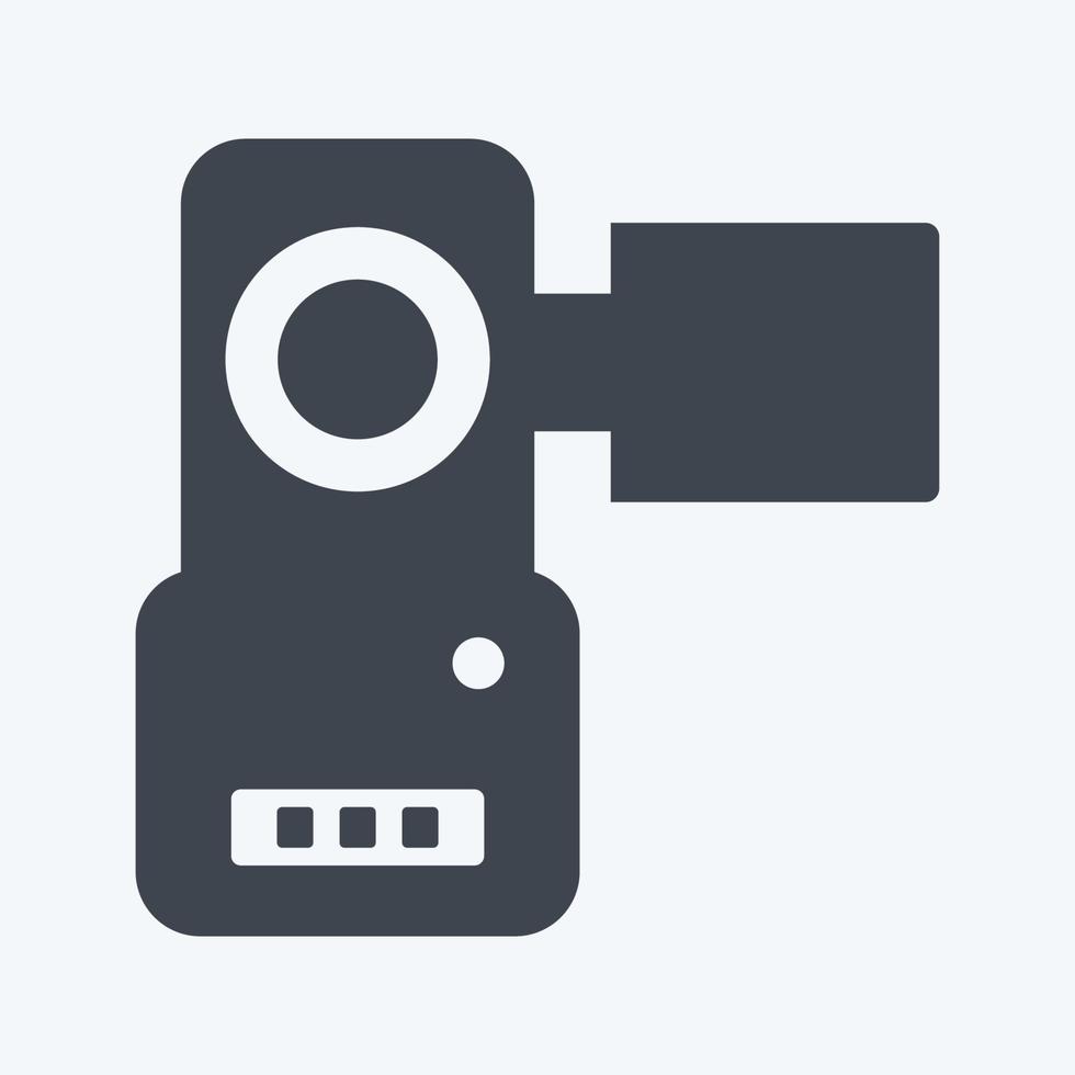 pictogram videocamera. geschikt voor onderwijs symbool. glyph-stijl. eenvoudig ontwerp bewerkbaar. ontwerp sjabloon vector. eenvoudige symboolillustratie vector